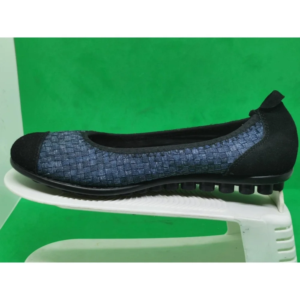 Bernie Mev Bella Me Womens EU 38 US 7 Ballet Flats Black Woven Cap Toe Comfort